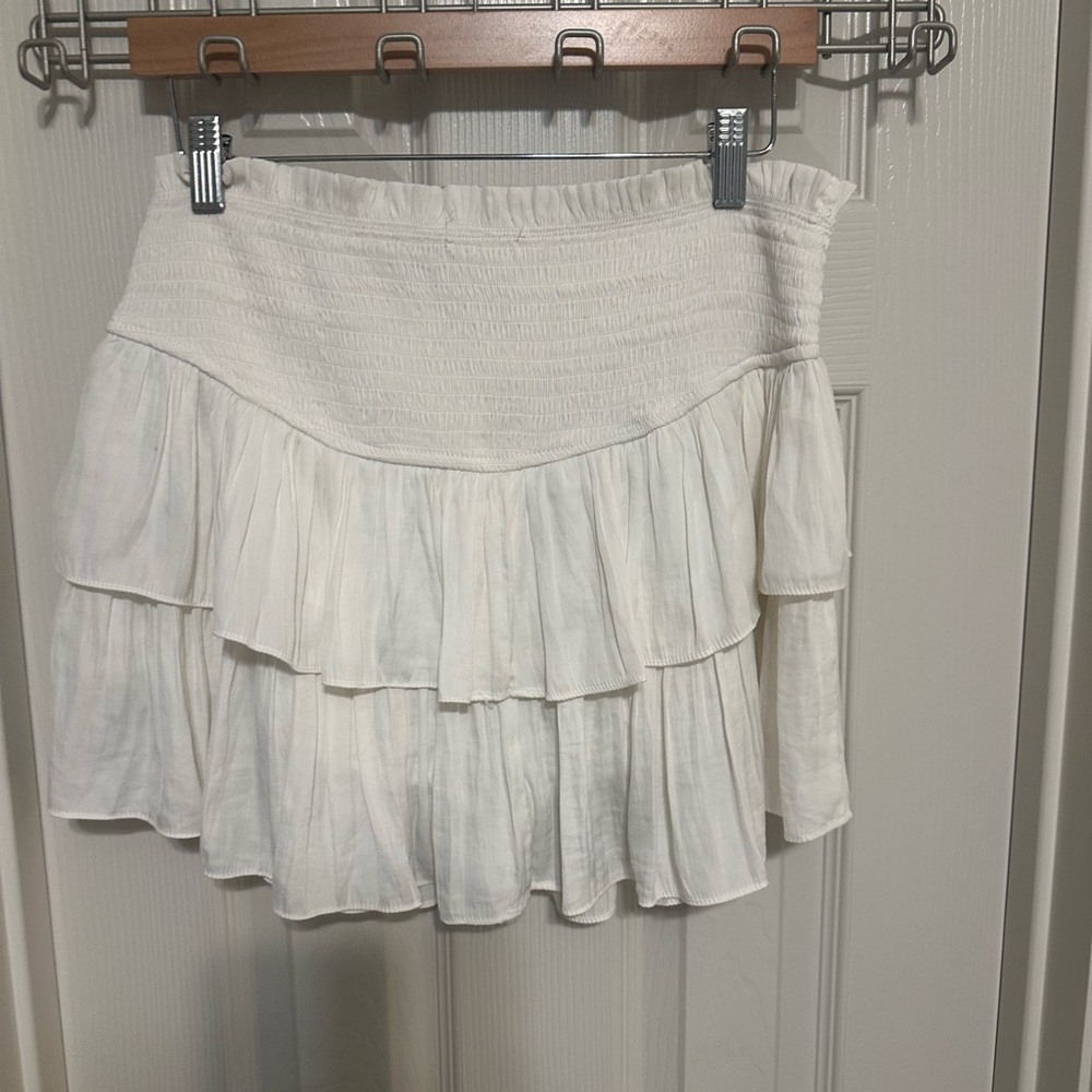 White Ruffle Mini Skirt - Picture 2 of 4